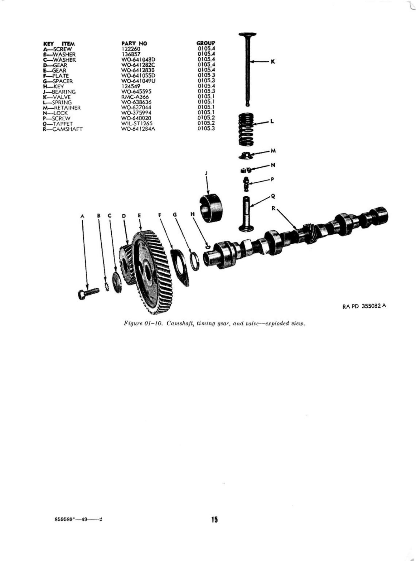 Camshaft and Timing — Original ORD 9 G503 Drawing with Parts Markings
