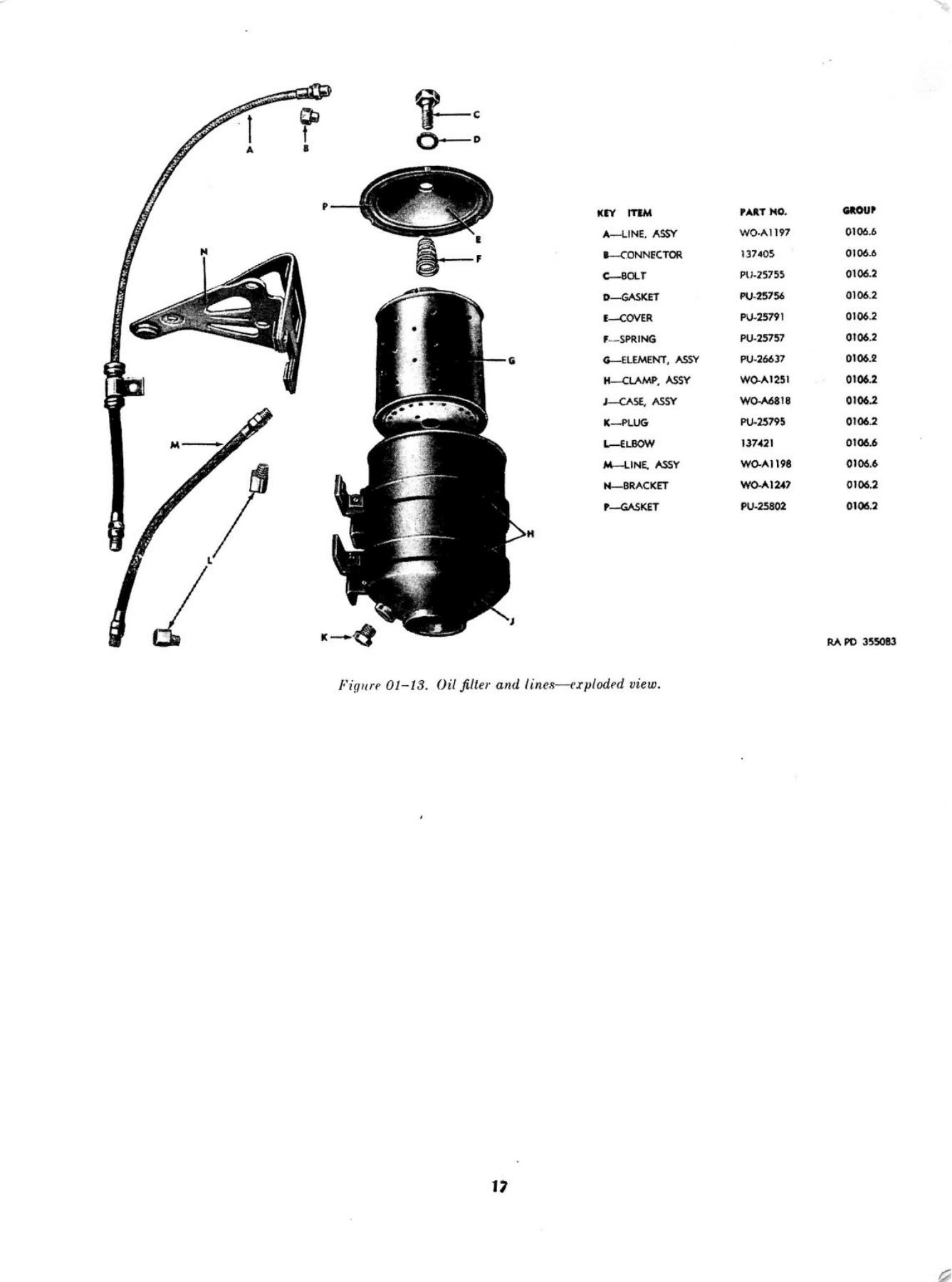 Oil Fill and Lines - Original Drawing ORD 9 G503 with Parts Markings