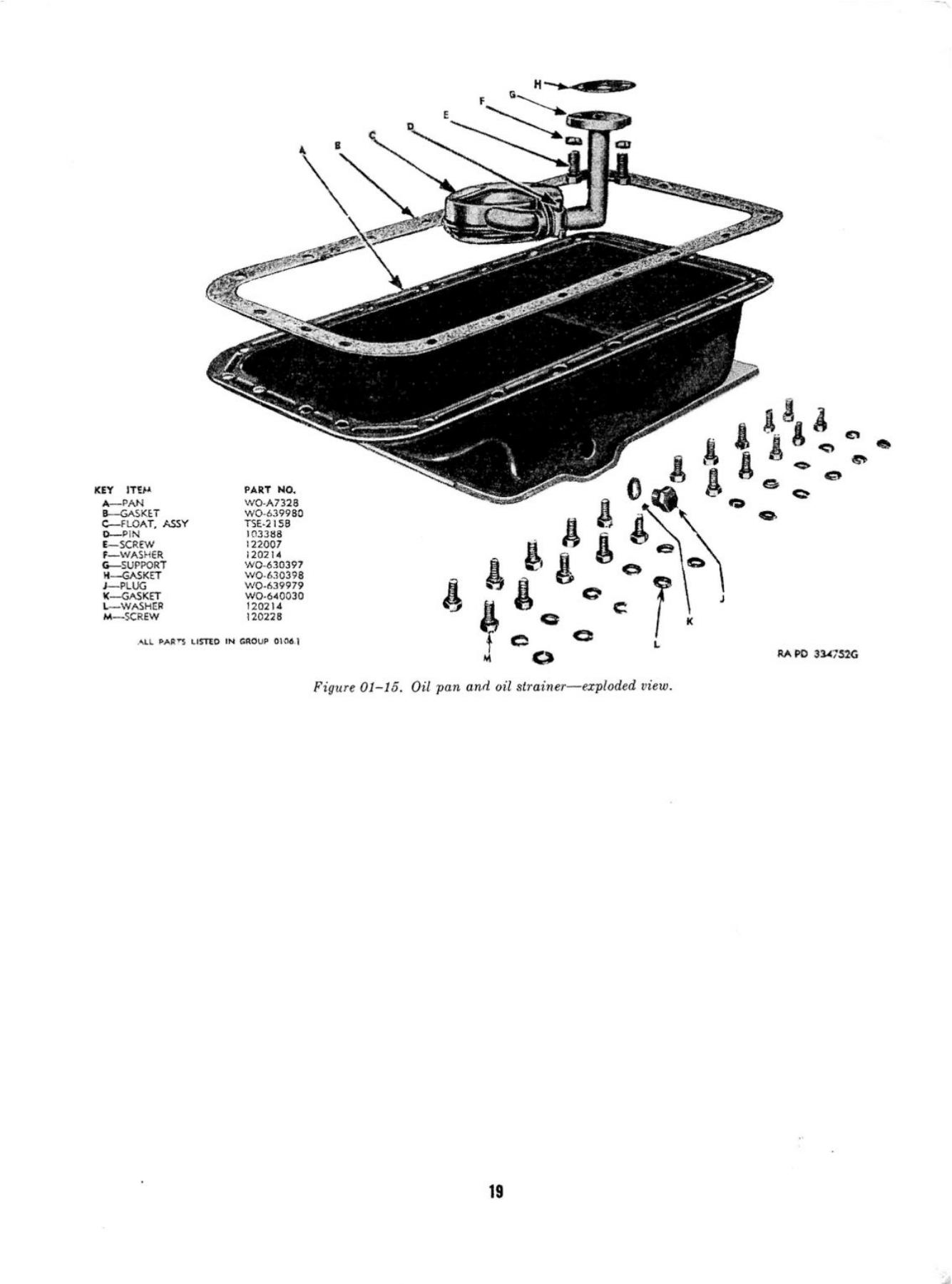 Sump and Oil Intake - Original Drawing ORD 9 G503 with Parts Markings