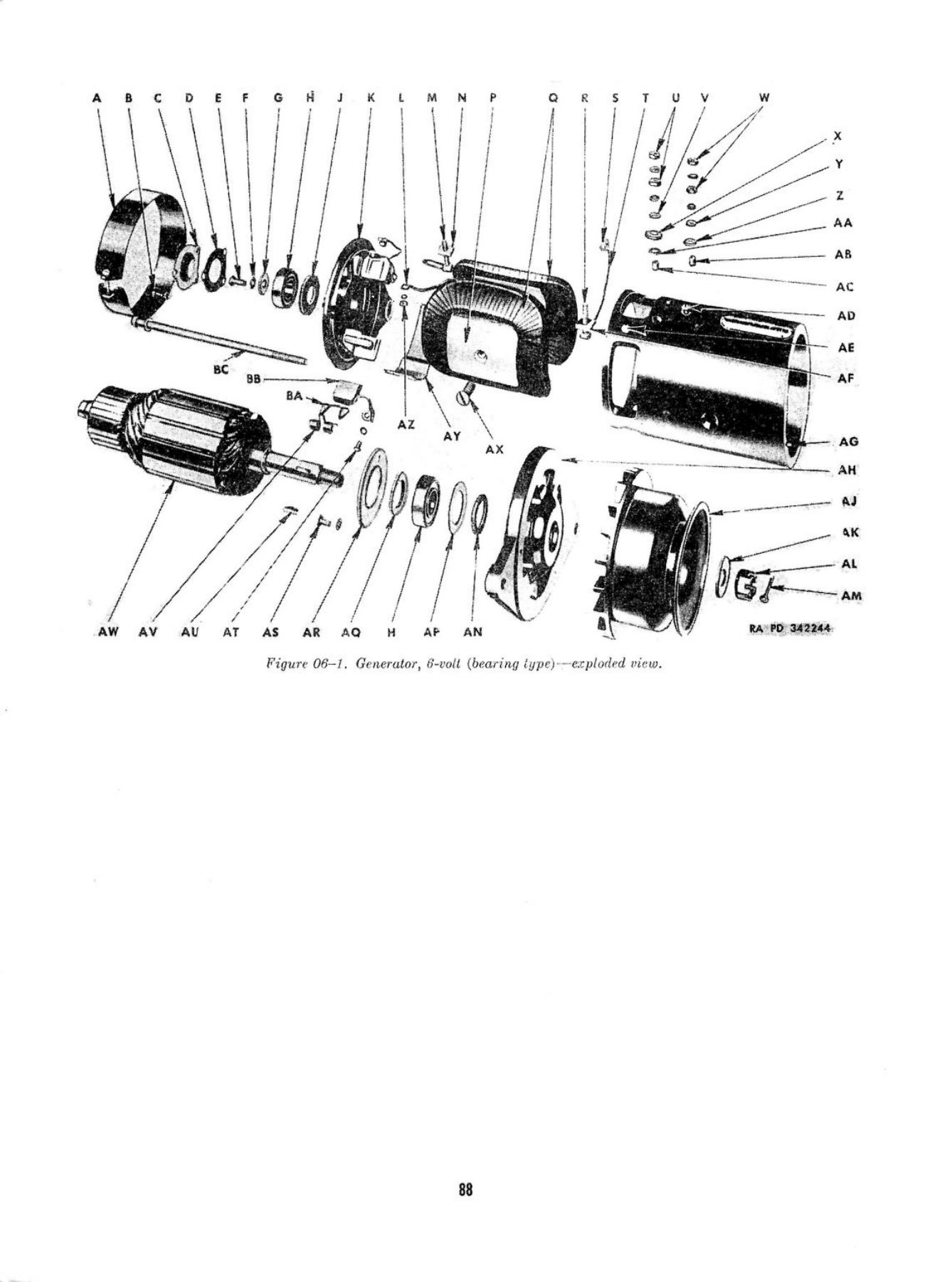 Alternator 6 V - Bearing Variant - ORD 9 G503 Original Drawing with Parts Markings