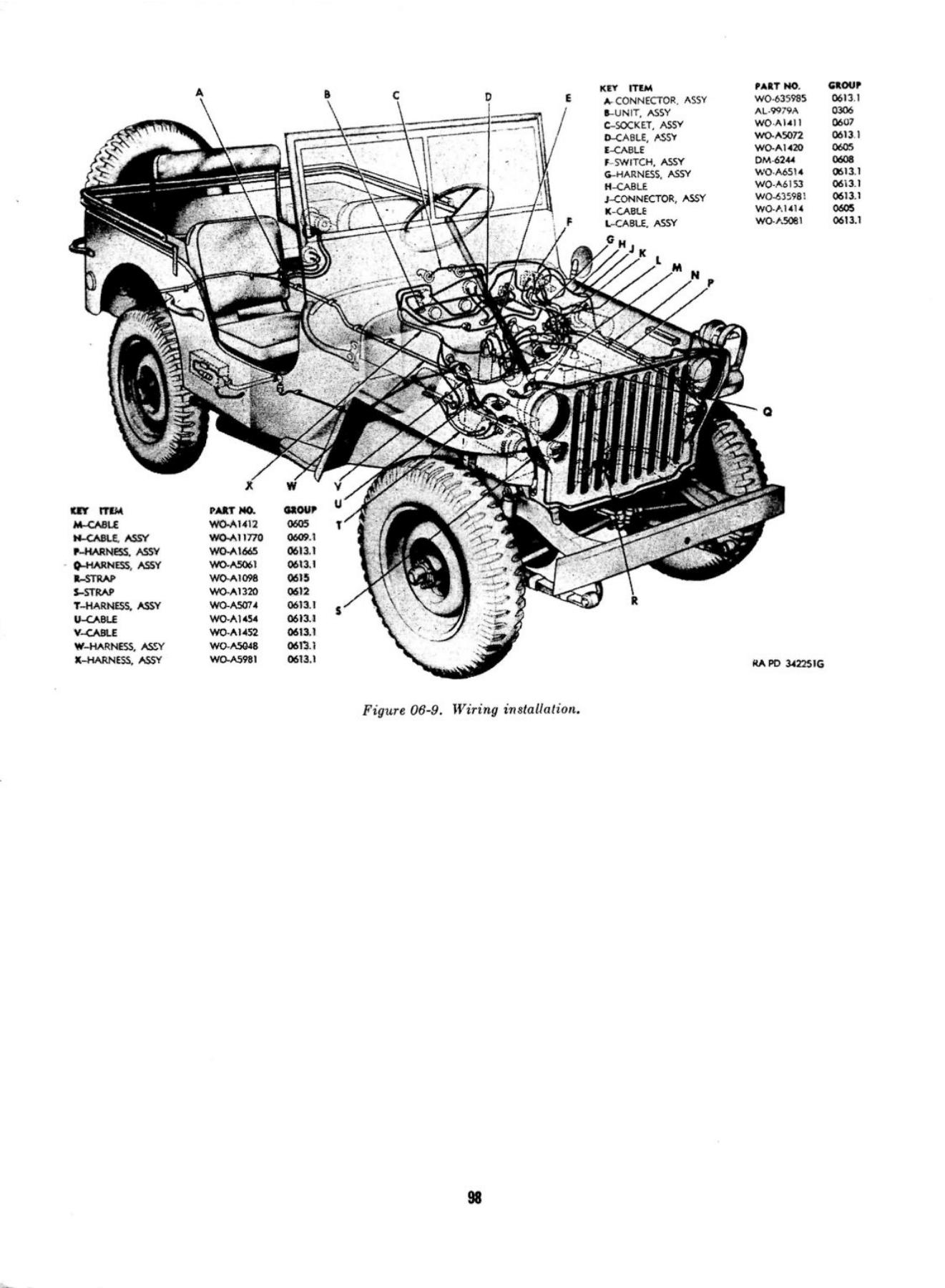 Electrical installation - original drawing ORD 9 G503 with part markings