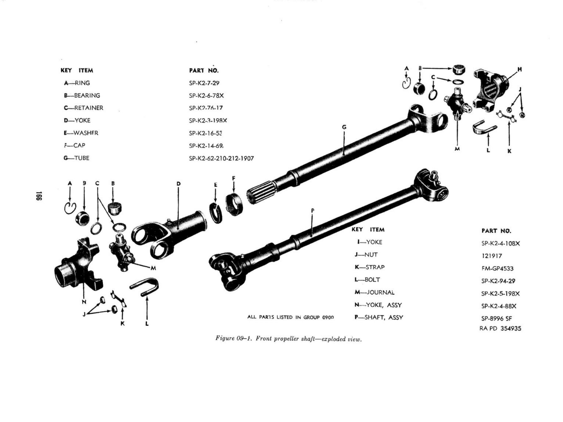 Front Propeller Shaft - Original Drawing ORD 9 G503 with Parts Markings