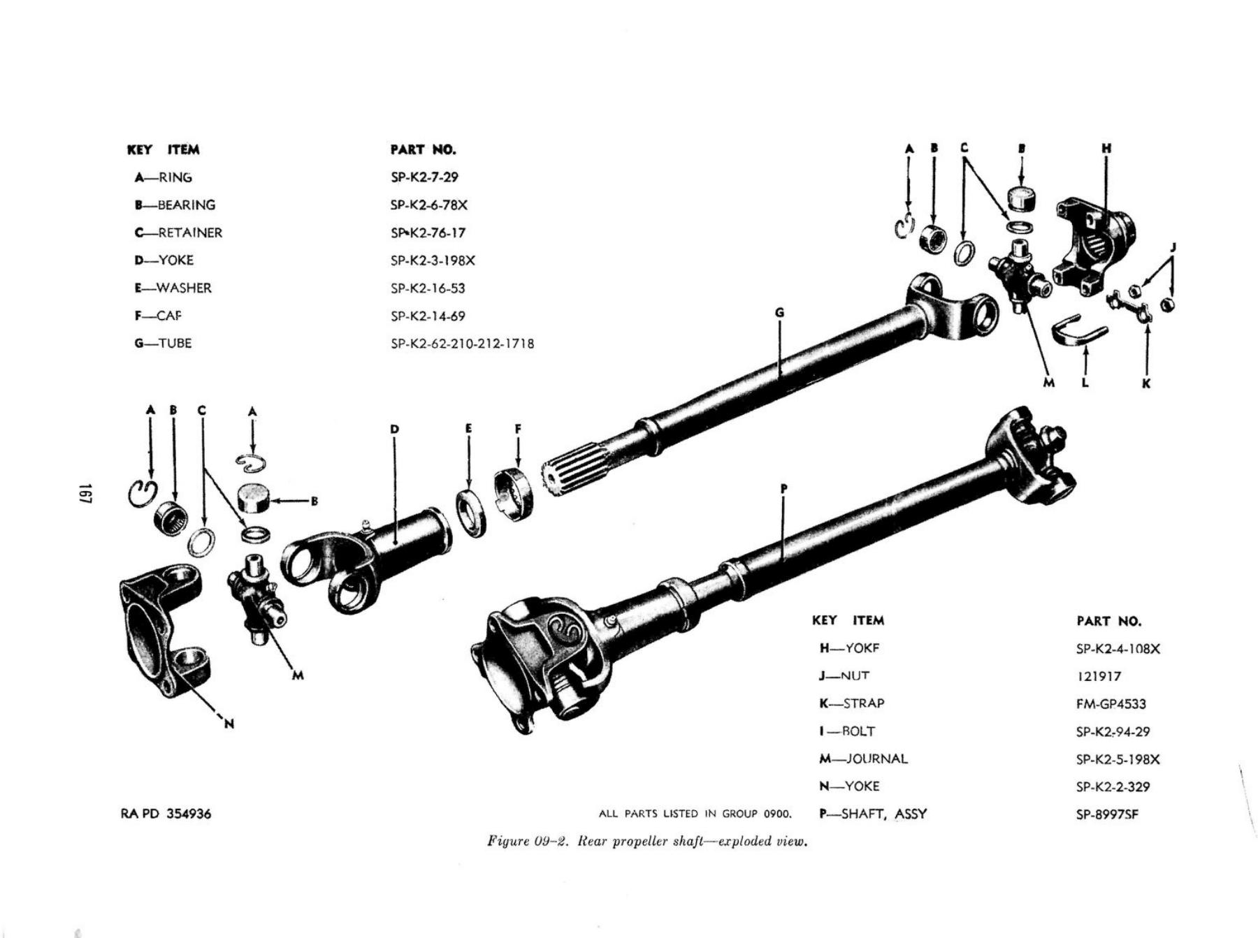 Rear Propeller Shaft - Original Drawing ORD 9 G503 with Parts Markings
