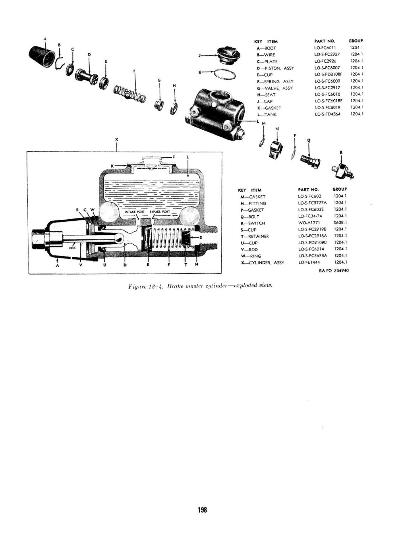 Brake Master Cylinder - Original Drawing ORD 9 G503 with Parts Markings