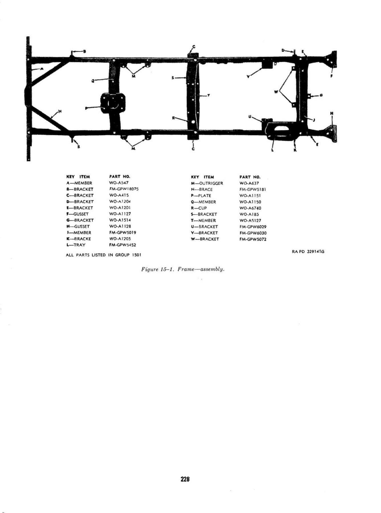 Frame - Assembly Overview - ORD 9 G503 Original Drawing with Part Markings
