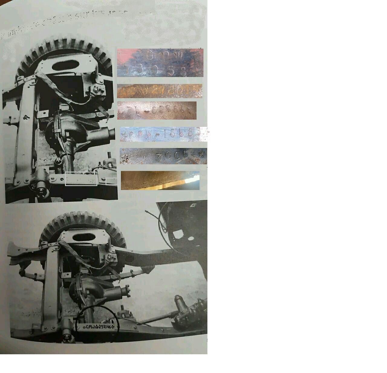 Primeri oštećenih Ford GPW brojeva šasije