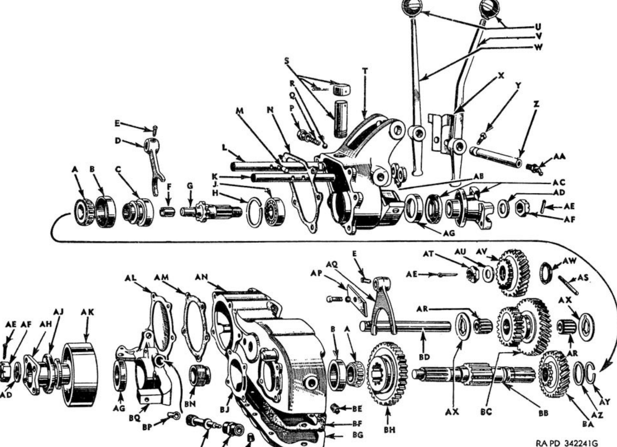 A 1195 · Complete transfer case assembly