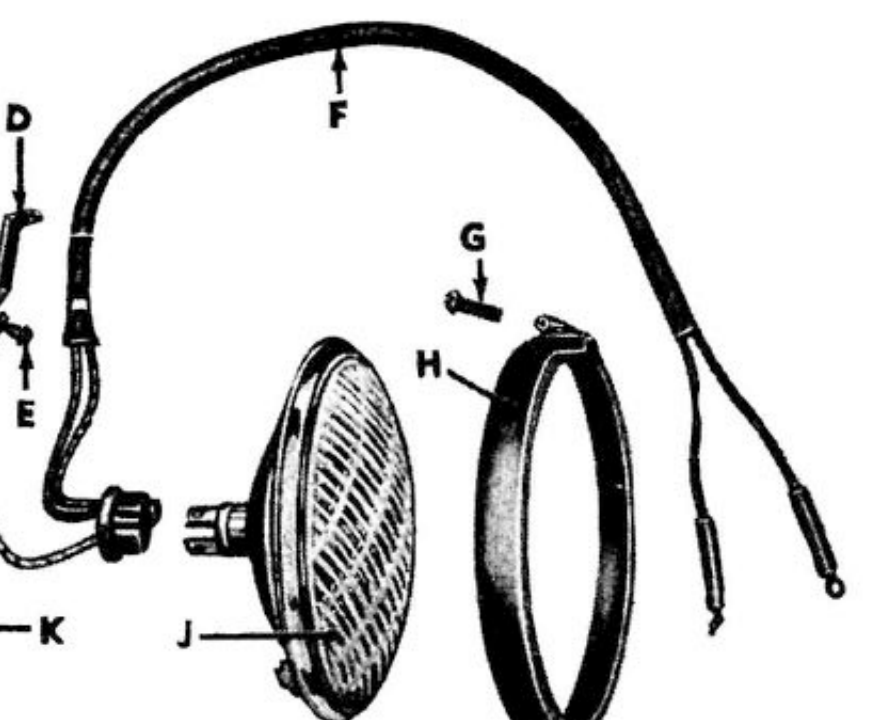 A 1362 · F · left headlight cable, with headlight assembly