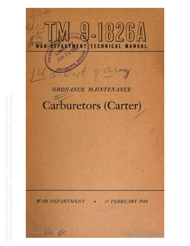 Cover: TM 9 1826A 1944