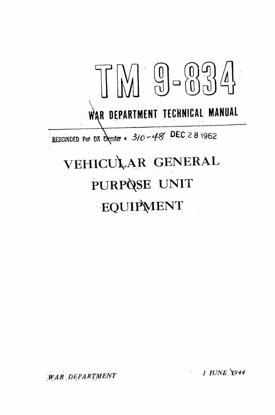 Cover: TM9-834