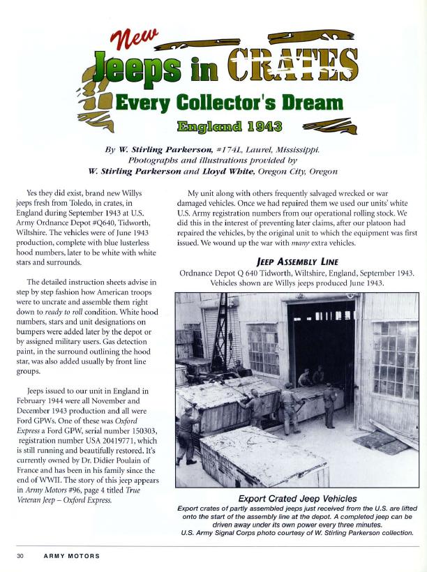 Cover: 103 Jeeps in Crates