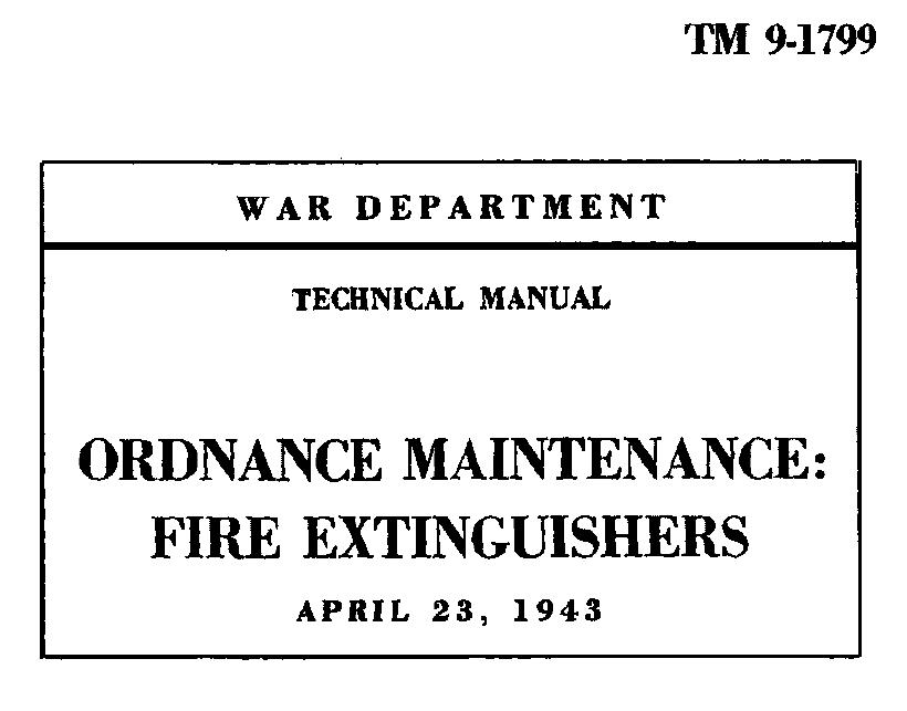 Cover: TM9 1799 FIRE EXTINGUISHERS